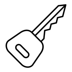 Smart Key Vector Outline Icon Isolated On White Background