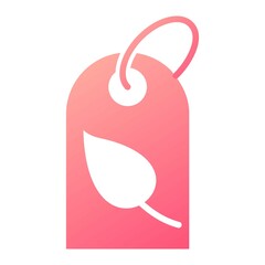 Vector Leaves Tag Glyph Gradient Icon Design