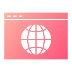 Vector Browser Glyph Gradient Icon Design