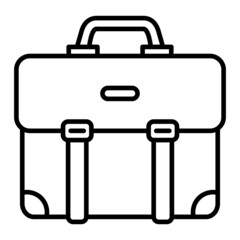 Briefcase Vector Outline Icon Isolated On White Background