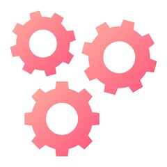 Vector Gears Glyph Gradient Icon Design