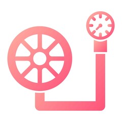 Vector Tire Meter Glyph Gradient Icon Design