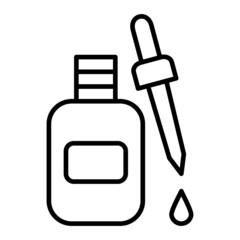 Serum Vector Outline Icon Isolated On White Background