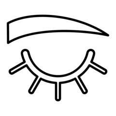 Eye Brow Vector Outline Icon Isolated On White Background