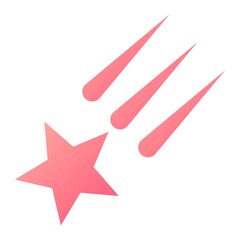 Vector Falling Star Glyph Gradient Icon Design