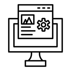 Configuration Vector Outline Icon Isolated On White Background