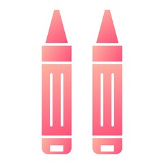 Vector Crayons Glyph Gradient Icon Design