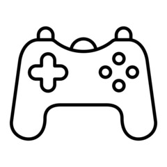 Joystick Vector Outline Icon Isolated On White Background
