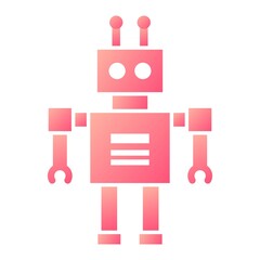 Vector Toy Robot Glyph Gradient Icon Design