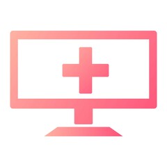Obraz premium Vector Online Medical Help Glyph Gradient Icon Design