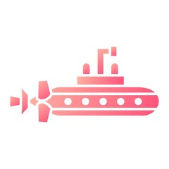 Vector Submarine Glyph Gradient Icon Design