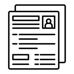 Cv Vector Outline Icon Isolated On White Background