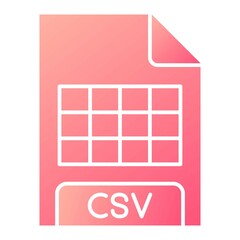 Vector CSV Glyph Gradient Icon Design
