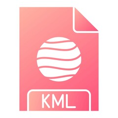 Vector KML Glyph Gradient Icon Design