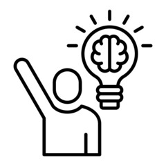 Idea Vector Outline Icon Isolated On White Background