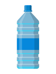 Plastic bottle for water. Icon. Vector illustration. Isolated white background
