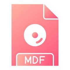 Vector MDF Glyph Gradient Icon Design