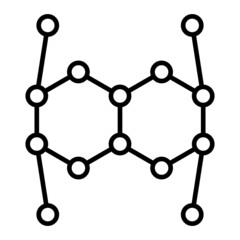 Molecule Vector Outline Icon Isolated On White Background