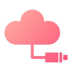 Vector Cloud Cable Glyph Gradient Icon Design