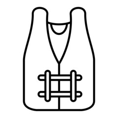Life Vest Vector Outline Icon Isolated On White Background