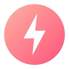 Vector Lightning Button Glyph Gradient Icon Design