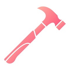 Vector Hammer Glyph Gradient Icon Design