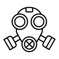 Gas Mask Vector Outline Icon Isolated On White Background