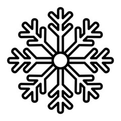Snow Flake Vector Outline Icon Isolated On White Background