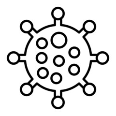 Virus Vector Outline Icon Isolated On White Background