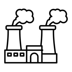 Nuclear Vector Outline Icon Isolated On White Background