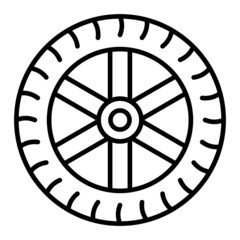 Fototapeta premium Tire Vector Outline Icon Isolated On White Background