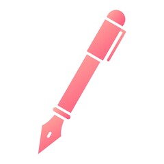 Vector Fountain Pen Glyph Gradient Icon Design