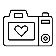 Photo Camera Vector Outline Icon Isolated On White Background
