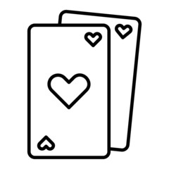 Card Game Vector Outline Icon Isolated On White Background