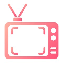 Vector Tv Glyph Gradient Icon Design