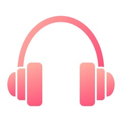 Vector Headphone Glyph Gradient Icon Design