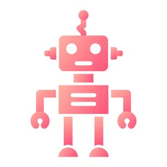 Vector Robot Glyph Gradient Icon Design