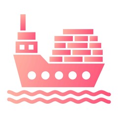 Vector Cargo Ship Glyph Gradient Icon Design