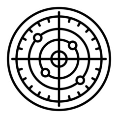 Radar Vector Outline Icon Isolated On White Background