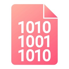Vector Binary code Glyph Gradient Icon Design