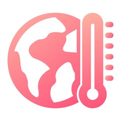 Vector Global Warming Glyph Gradient Icon Design