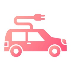 Naklejka premium Vector Electric Car Glyph Gradient Icon Design