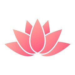 Vector Lotus Glyph Gradient Icon Design