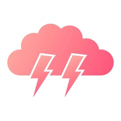 Vector Lightning Glyph Gradient Icon Design