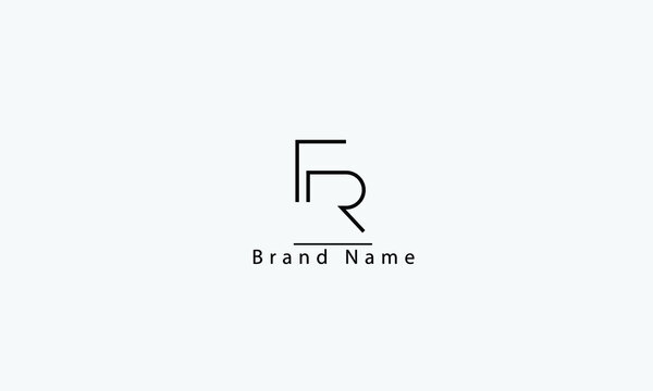 FR, RF, F, R, abstract vector logo monogram template