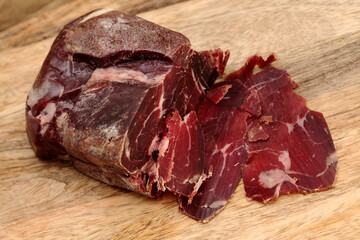 Cecina de Leon, salted and air dried beef from Leon province, local speciality

