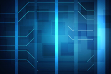 2d illustration Abstract futuristic electronic circuit technology background