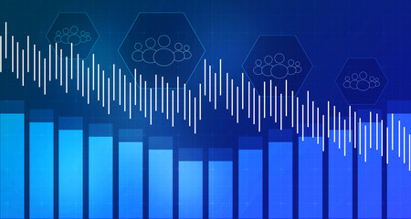 2d rendering Stock market online business concept. business Graph