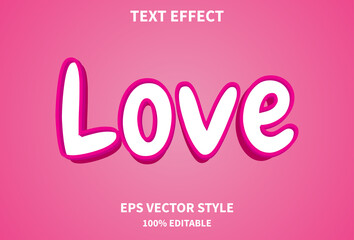 pink love text effect design. design for templates.