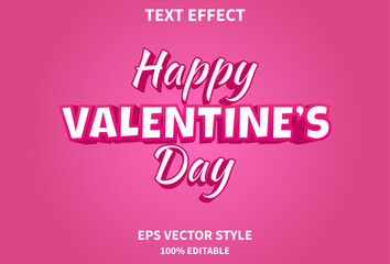 pink happy valentine's day text effect design. design for templates.